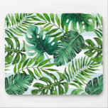 Contemporary Watercolor Tropical Leaves Pattern Mouse Pad at Zazzle
