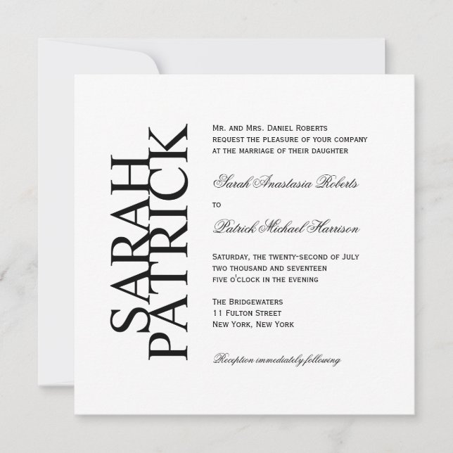 CONTEMPORARY Wedding Invitation (Front)