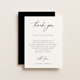 Contemporary Wedding Reception Table Thank You Card