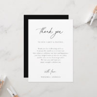 Contemporary Wedding Reception Table Thank You