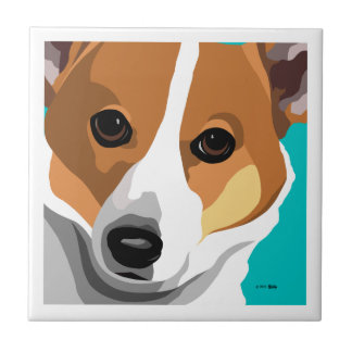 Contemporary Welsh Corgi Art Tile