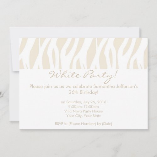 Contemporary White Party Invitations