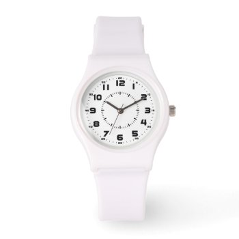 Contemporary White Sports Watch by SharonCullars at Zazzle