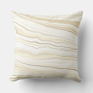 Contemporary White, Tan, Linen Pattern Throw Pillow