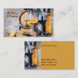 Contemporary Wine Theme Custom Business Card