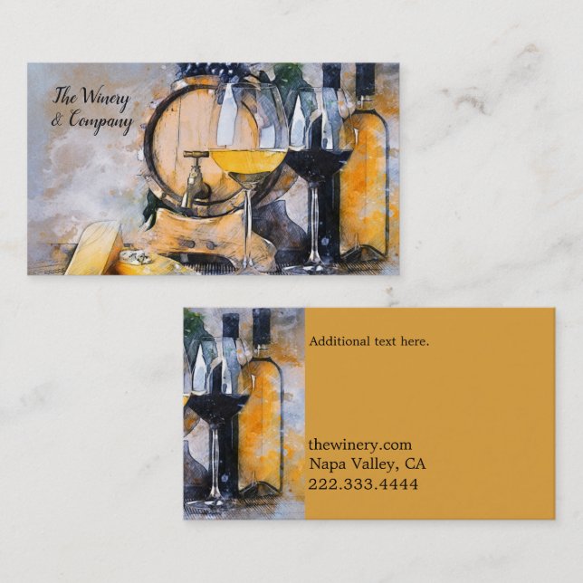 Contemporary Wine Theme Custom Business Card (Front/Back)