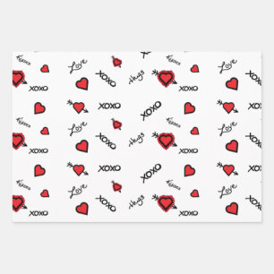 Contemporary XoXo design Wrapping Paper Sheets