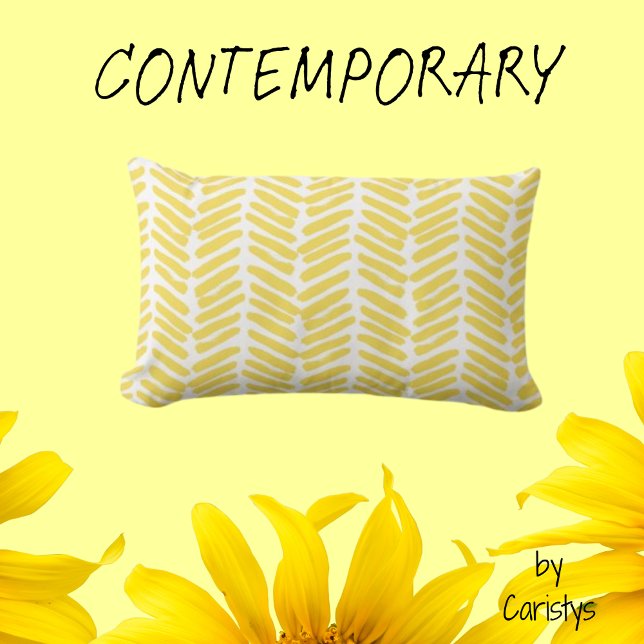 Contemporary Yellow Geometrics Throw Pillow (Creator Uploaded)