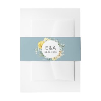 Contemporary yellow roses watercolor wedding