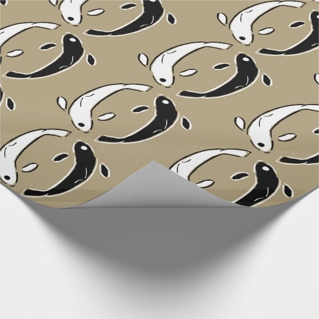 Contemporary Yin and Yang fish Wrapping Paper (Corner)