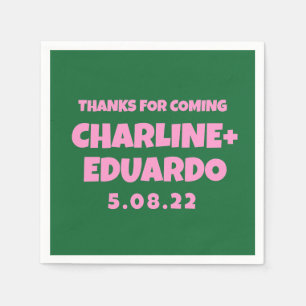 ContemporaryHandwriting Retro Wedding Napkins