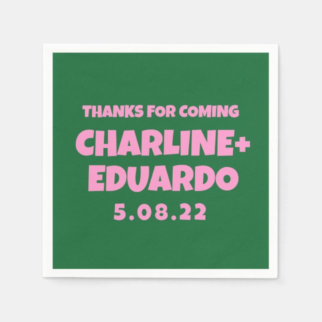 ContemporaryHandwriting Retro Wedding Napkins (Front)