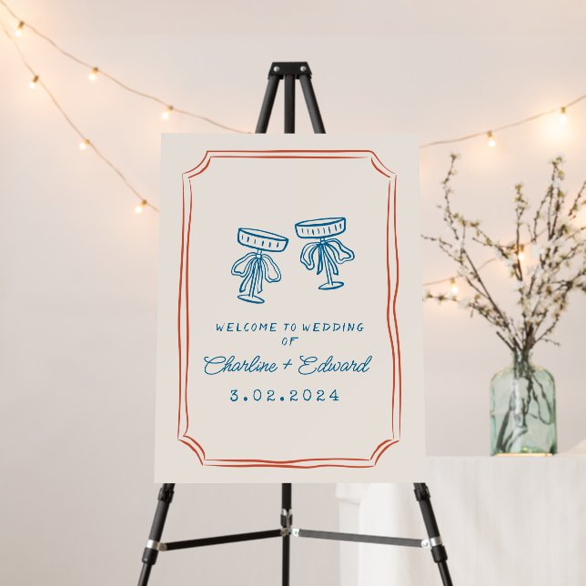 ContemporaryHandwriting Retro Wedding Welcome Sign (In Situ (Stand))