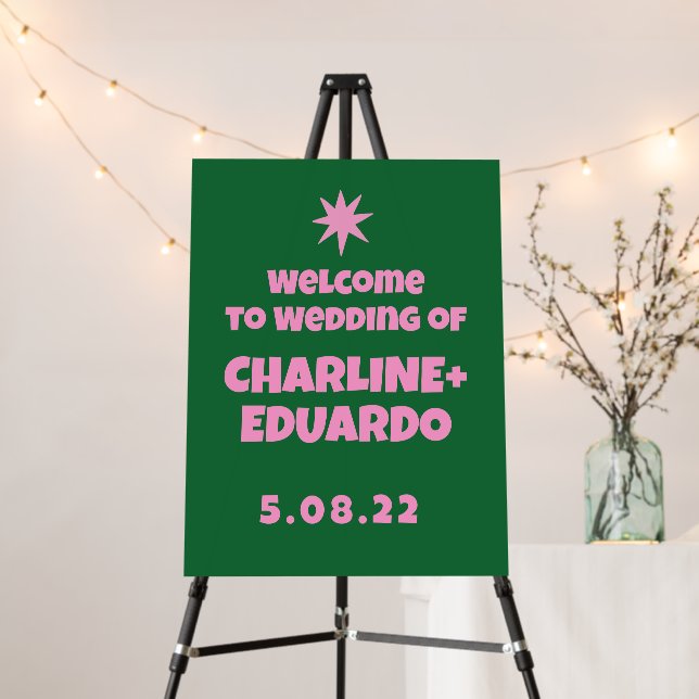 ContemporaryHandwriting Retro Wedding Welcome Sign (In Situ (Stand))