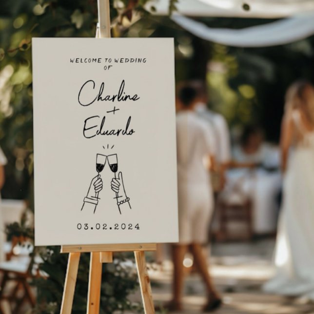 ContemporaryHandwriting Retro Wedding Welcome Sign (Creator Uploaded)