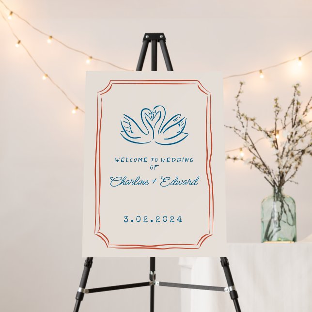 ContemporaryHandwriting Retro Wedding Welcome Sign (In Situ (Stand))