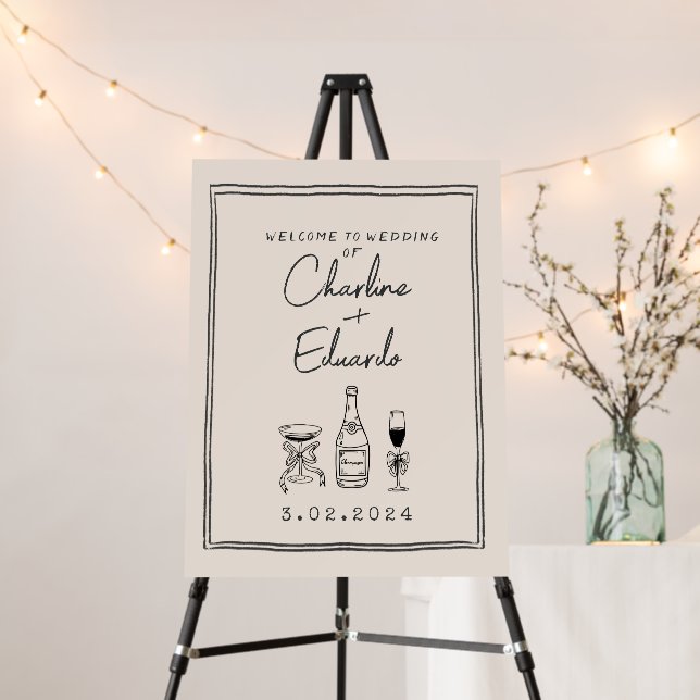 ContemporaryHandwriting Retro Wedding Welcome Sign (In Situ (Stand))