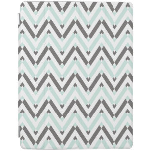 Contemporay Geometric Mint White Gray Chevron iPad Smart Cover