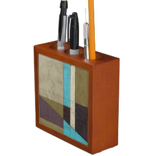 Contemporay Minimalist Painting with Deep Color Pencil/Pen Holder
