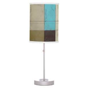 Contemporay Minimalist Painting with Deep Color Table Lamp