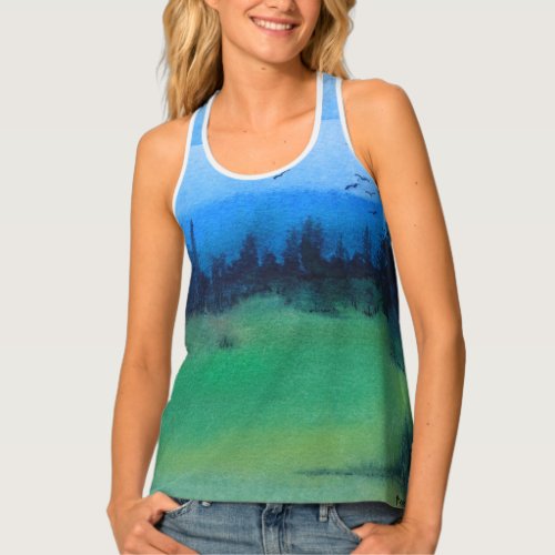 contempory abstract design of colorful landscape H Tank Top