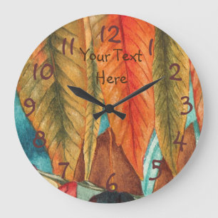contempory colourful tree with autumn leafs large clock