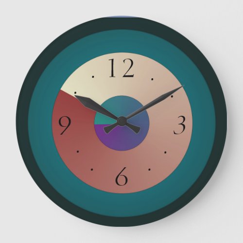 contempory simple colorful atmospheric large clock