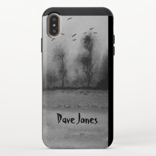 contempory spooky monochrome spooky pattern    iPhone XS max slider case