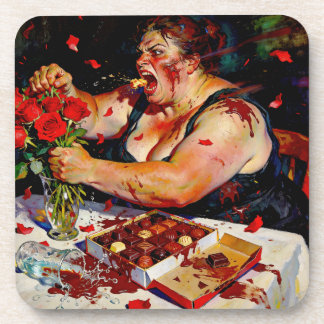 Contempt for Red Roses – A Portrait of Raw Anger Beverage Coaster
