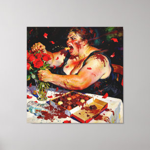 Contempt for Red Roses – A Portrait of Raw Anger Canvas Print