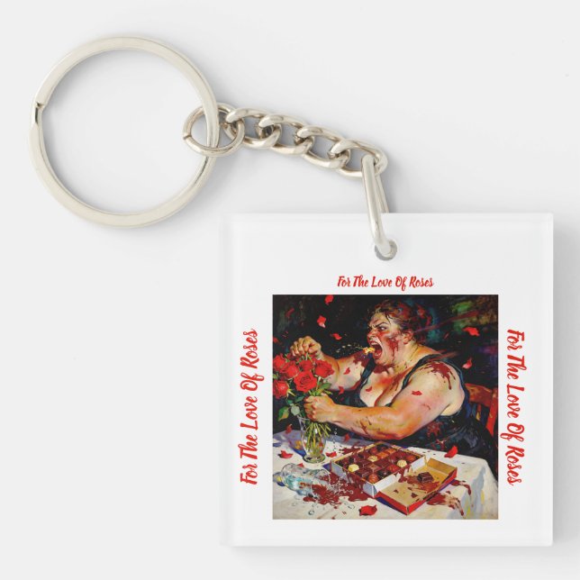 Contempt for Red Roses – A Portrait of Raw Anger Keychain (Front)