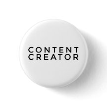 Content Creator 3cm Pin Badge (Black on White)