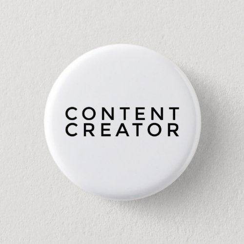 Content Creator 3cm Pin Badge Black on White