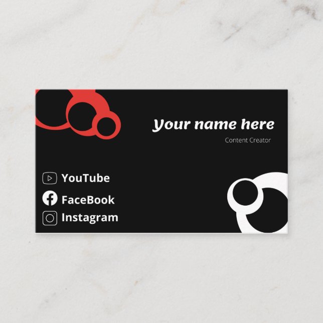 Content Creator Business Card (Front)