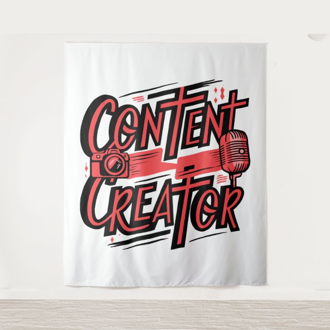 Content Creator - Motivational Design for Creators Tapestry (Front)