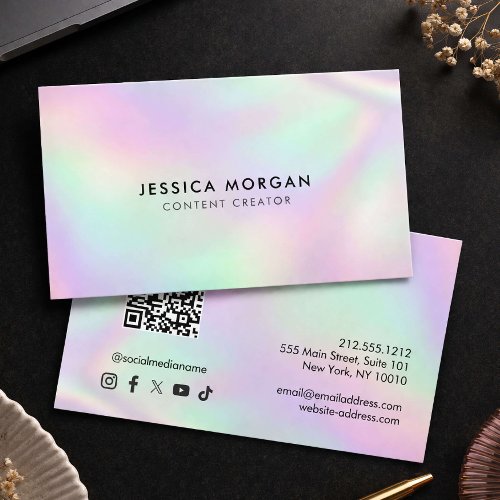 Content Creator QR Code Minimalist Business Card
