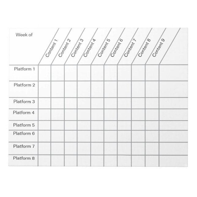 Content Creator Social Media Tracker Custom Notepad (Front)