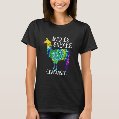 Content Exhale Llamaste Namaste Llama T_Shirt
