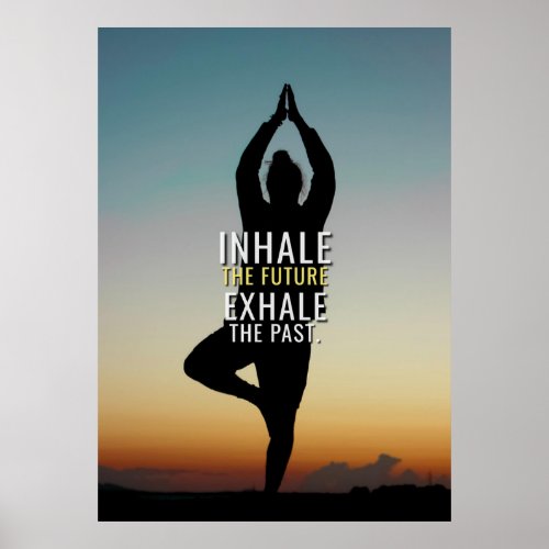 Content Exhale Yoga Zen Relaxation Quote Poster