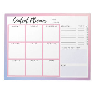 Content Planner Notepad