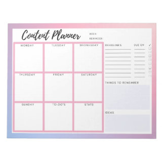 Content Planner Notepad