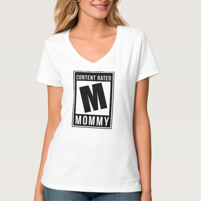Content Rated M T-Shirt Mommy Gamer Family Tee (Front)