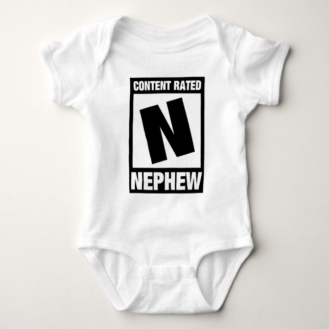 Content Rated Nephew Baby Bodysuit (Front)