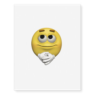 contentment emoticon temporary tattoos