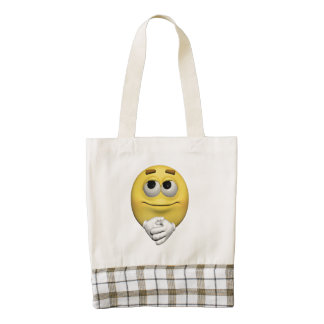 Contentment emoticon zazzle HEART tote bag