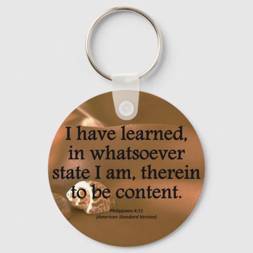 Contentment Philippians 4_11 Condensed Keychain