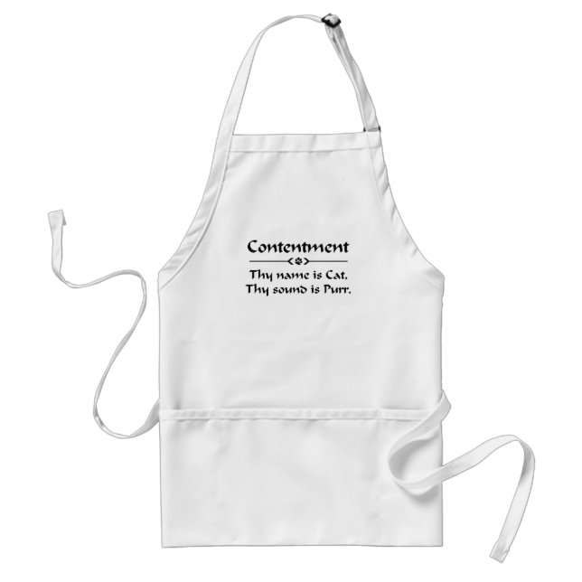 Contentment  thy name is cat adult apron (Front)