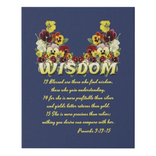 Contentment Verse Faux Wrapped Canvas Print