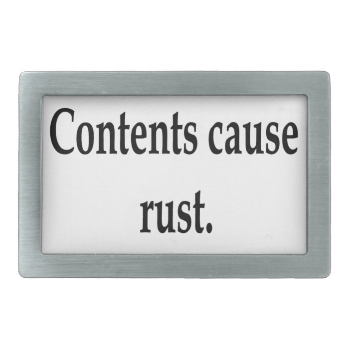 Contents cause rust. belt buckles