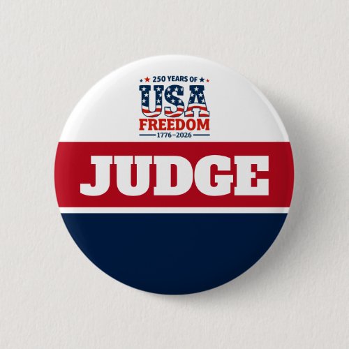 Contest Judge Badge Red White Blue Button